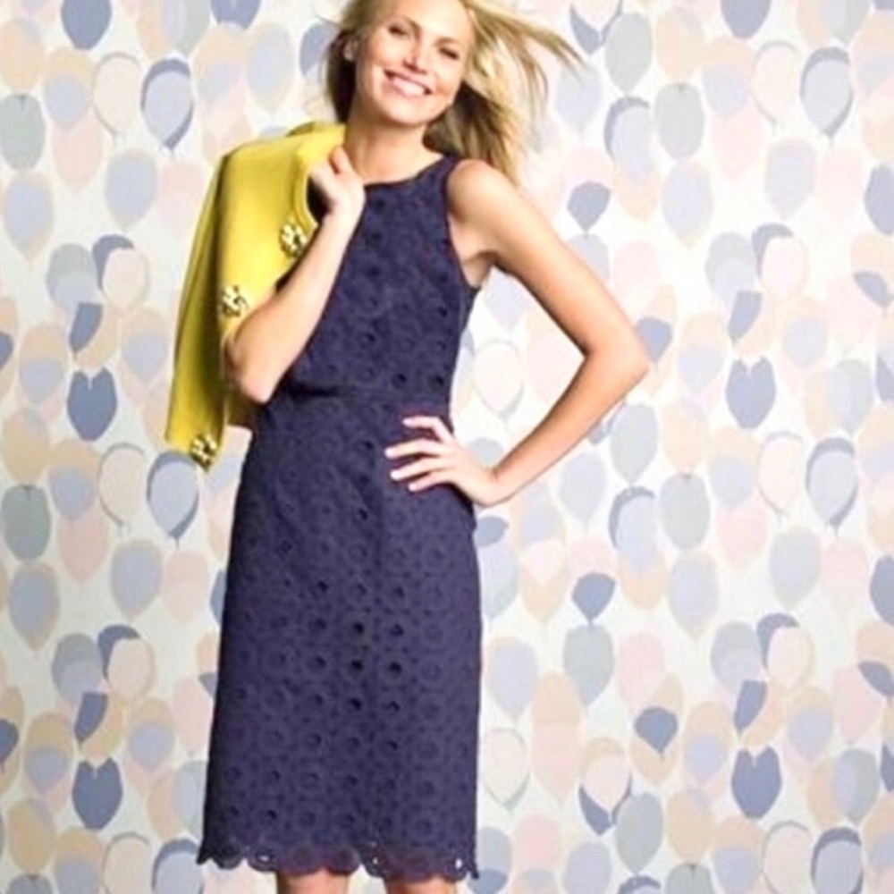 Boden Limited Edition Eyelet Scallop Sheath Dress